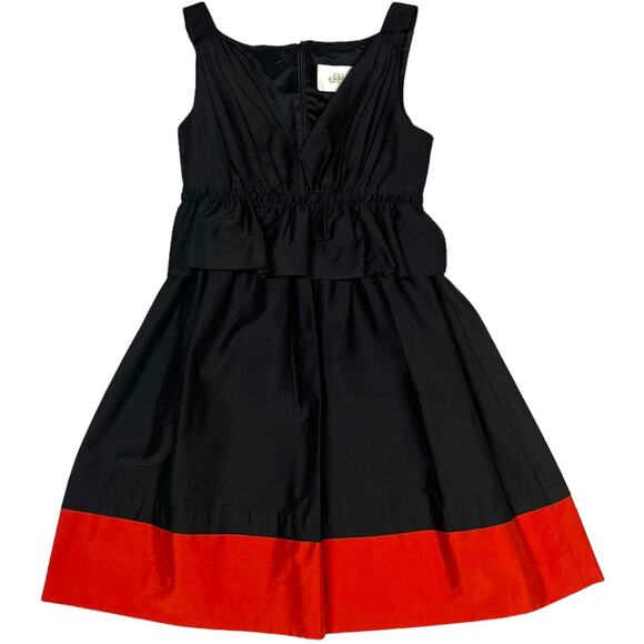 Jill Stuart Dress Black Red Colorblock Sleeveless Fit & Flare A-Line‎ Women's 4 - Picture 13 of 13